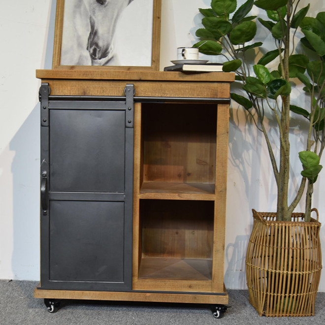Anrichte mit 3 Schubladen Holz, Metall Braun 68x38x84cm