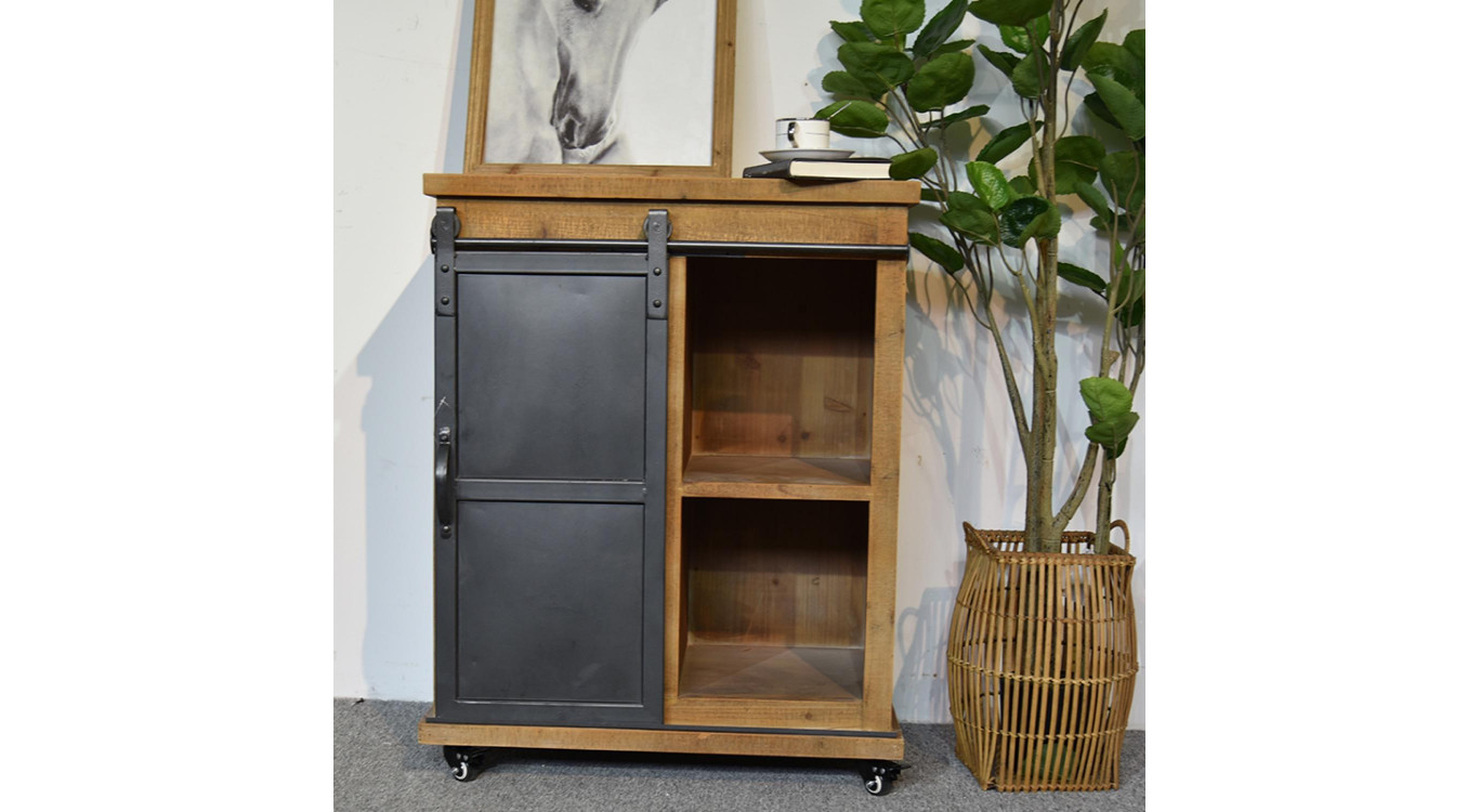 Anrichte mit 3 Schubladen Holz, Metall Braun 68x38x84cm