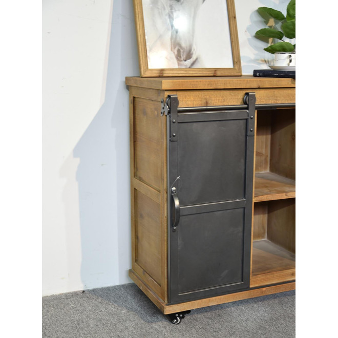 Anrichte mit 3 Schubladen Holz, Metall Braun 68x38x84cm