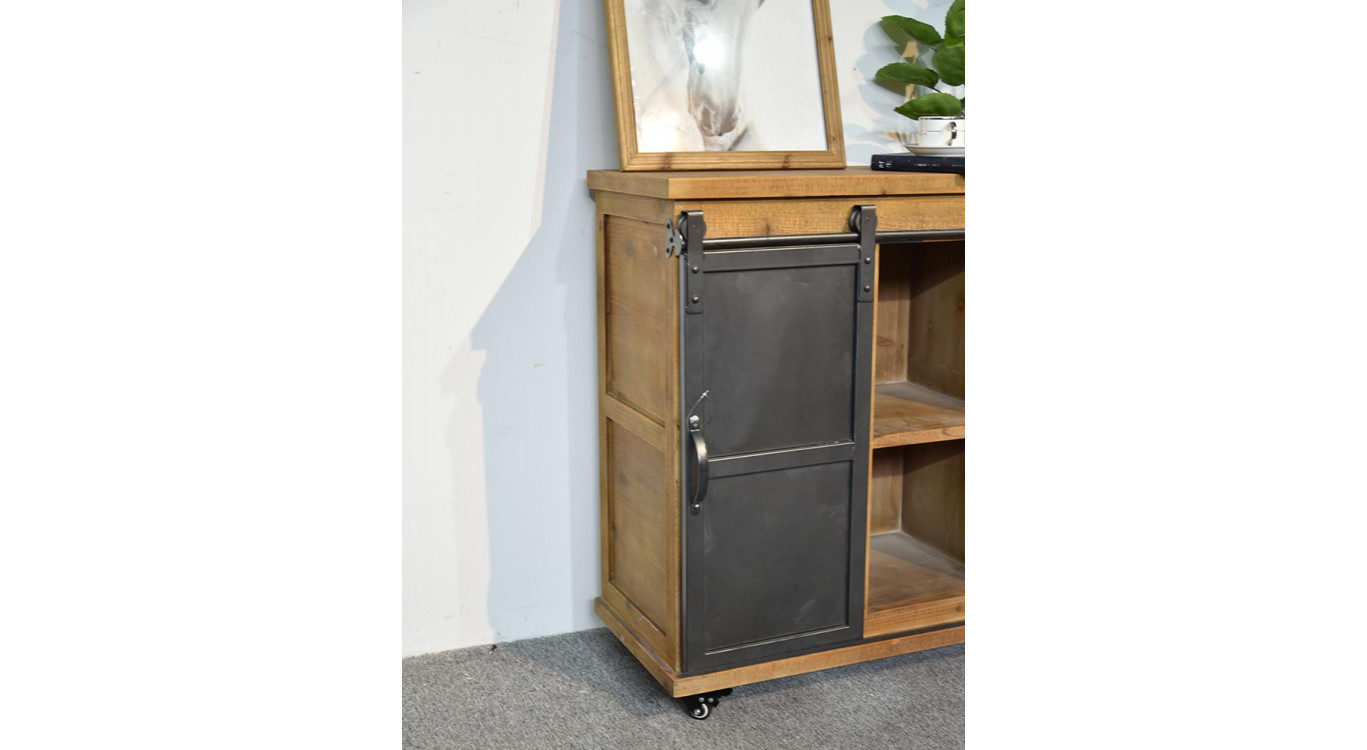 Anrichte mit 3 Schubladen Holz, Metall Braun 68x38x84cm