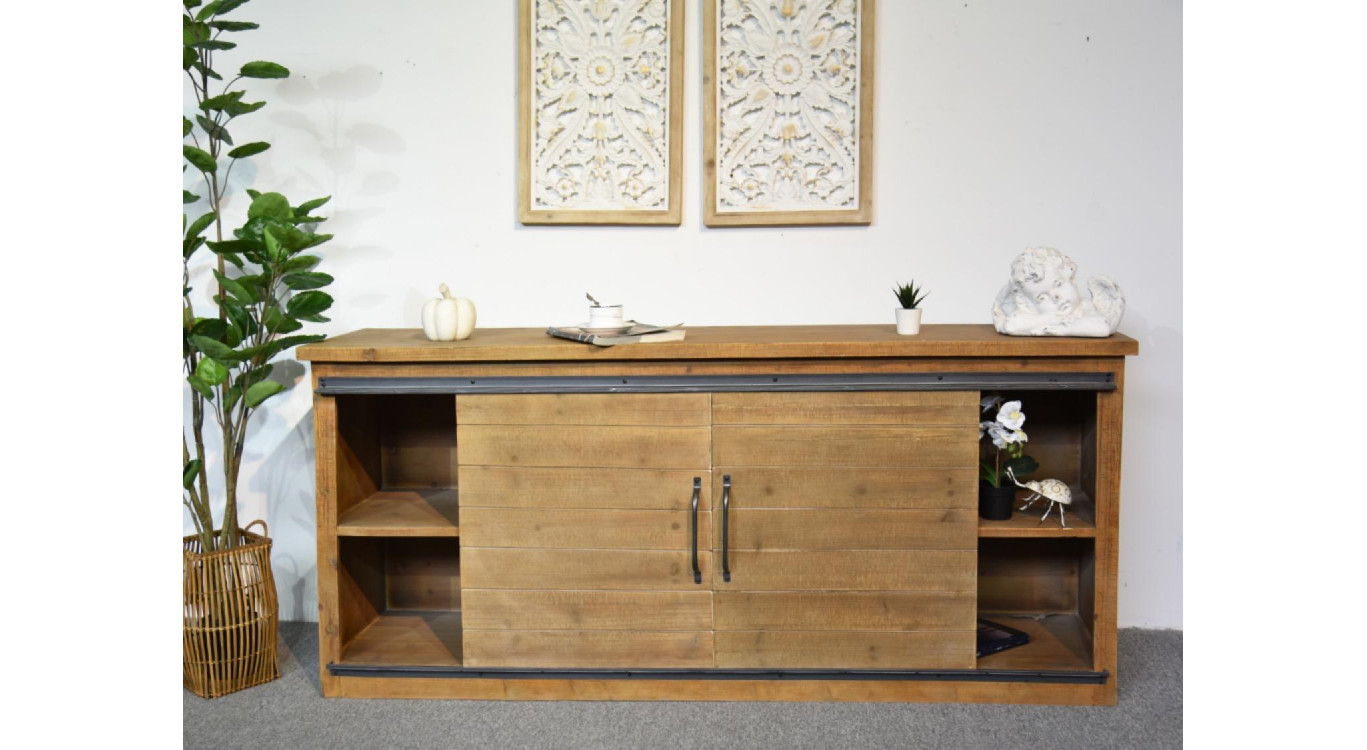 Anrichte mit 4 Schubladen Holz Braun 180x80x45cm