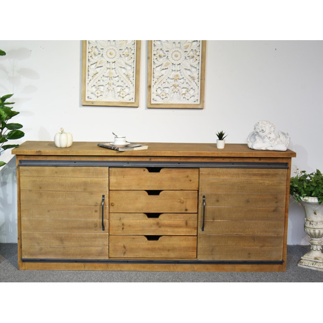 Anrichte mit 4 Schubladen Holz Braun 180x80x45cm