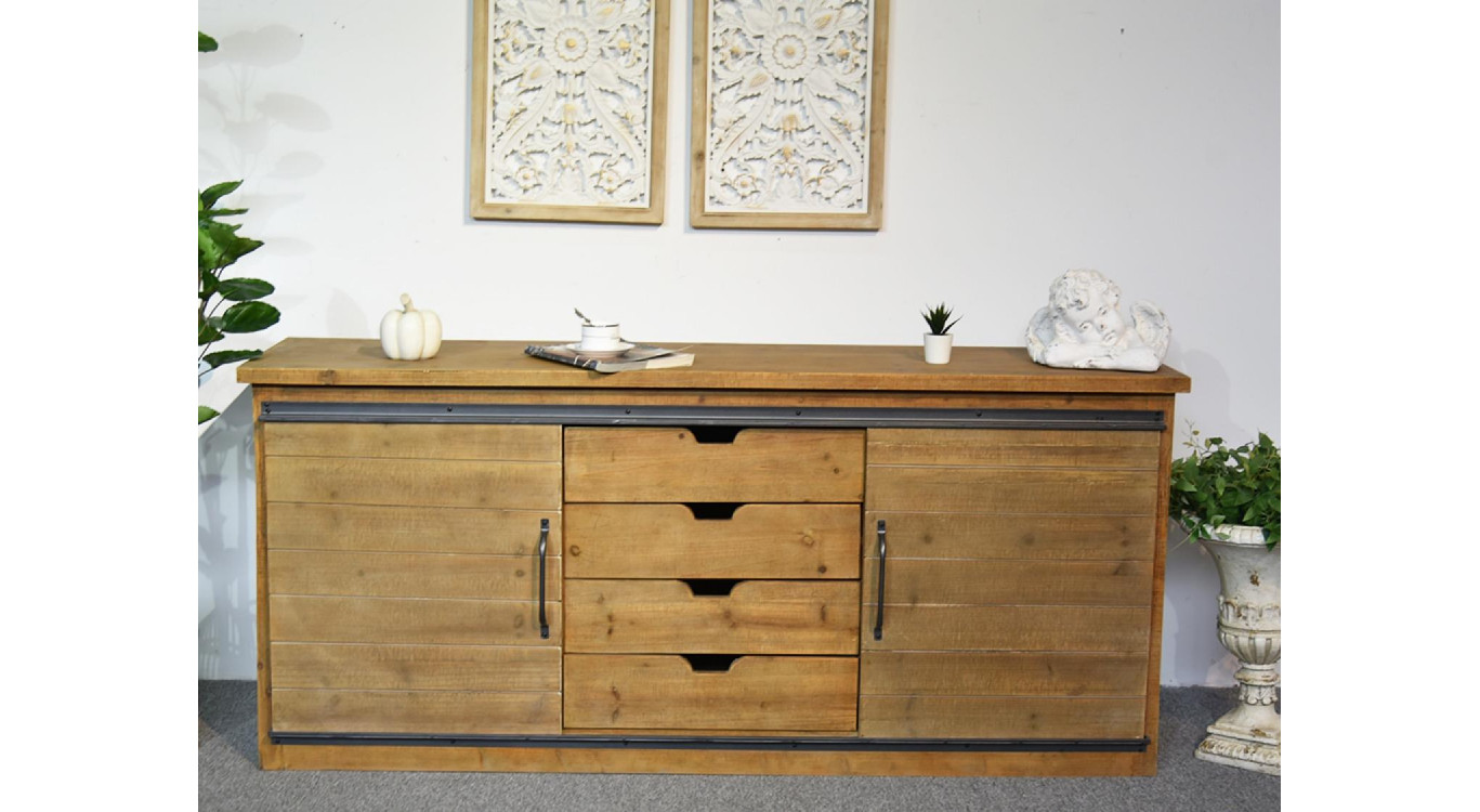 Anrichte mit 4 Schubladen Holz Braun 180x80x45cm