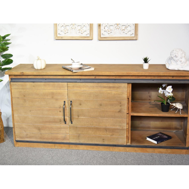 Buffet 4 Tiroirs Bois Marron 180x80x45cm