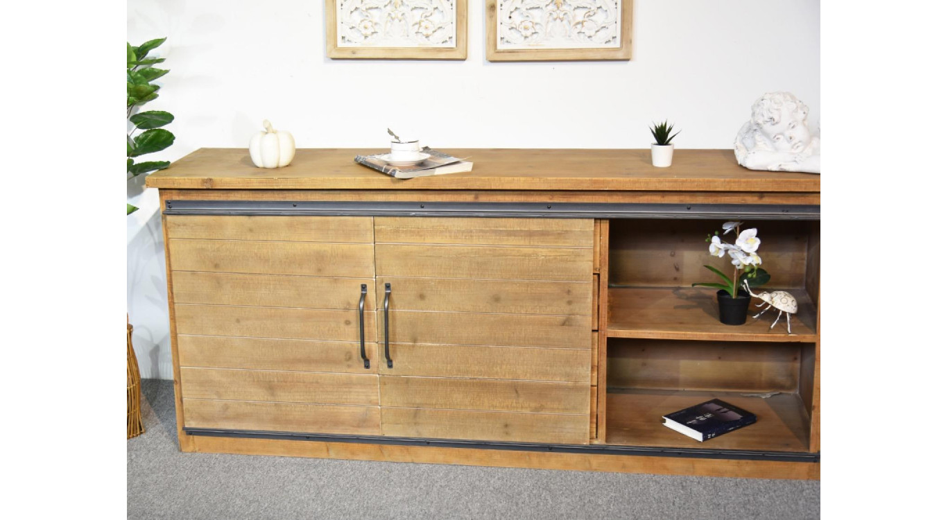Anrichte mit 4 Schubladen Holz Braun 180x80x45cm