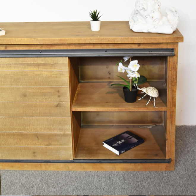 Buffet 4 Tiroirs Bois Marron 180x80x45cm