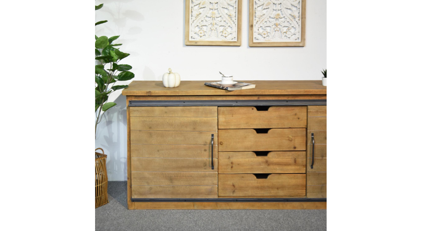 Anrichte mit 4 Schubladen Holz Braun 180x80x45cm