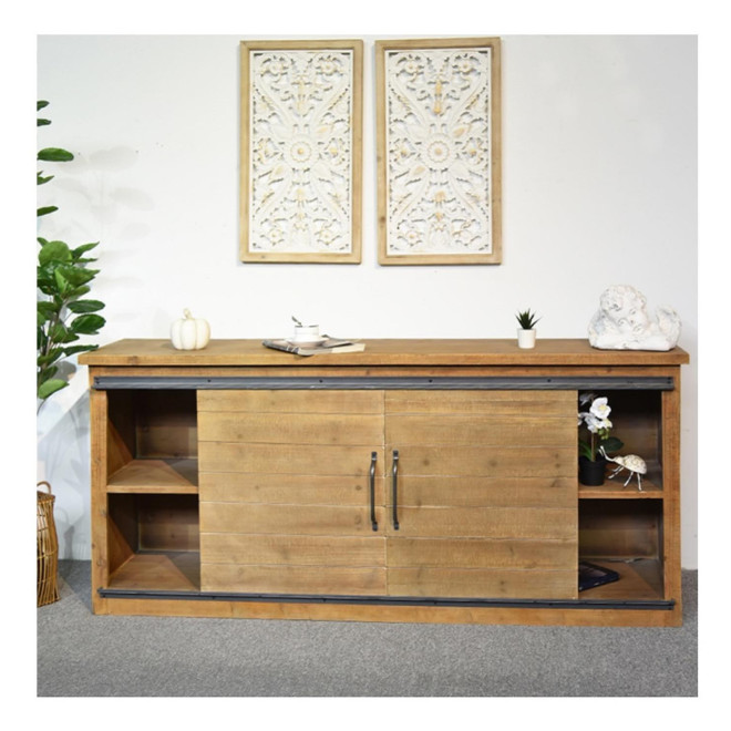 Buffet 4 Tiroirs Bois Marron 180x80x45cm