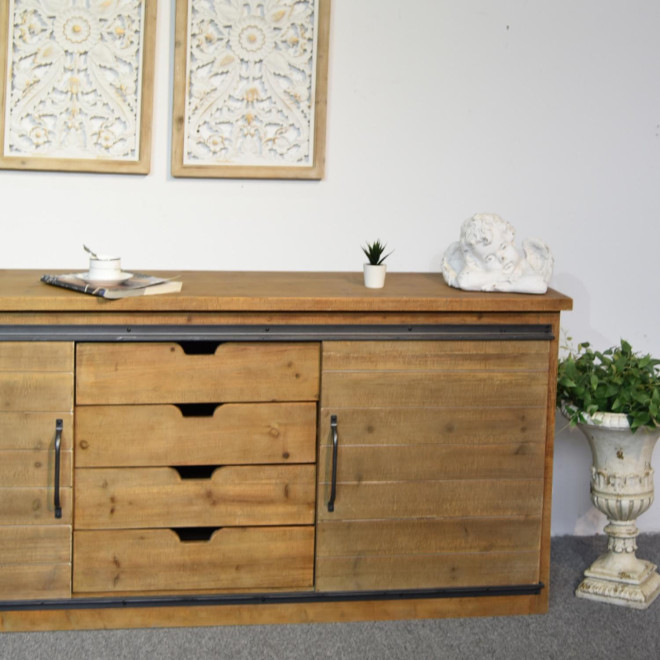 Anrichte mit 4 Schubladen Holz Braun 180x80x45cm