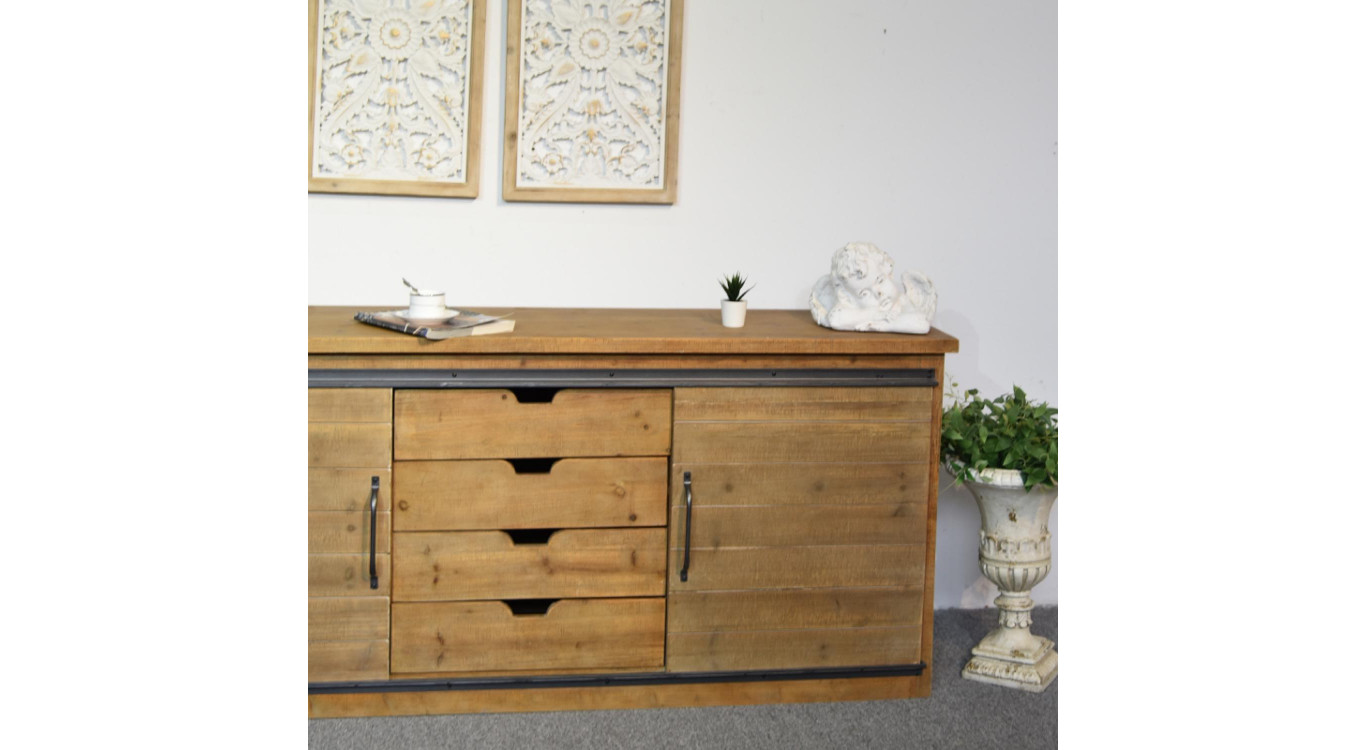 Anrichte mit 4 Schubladen Holz Braun 180x80x45cm