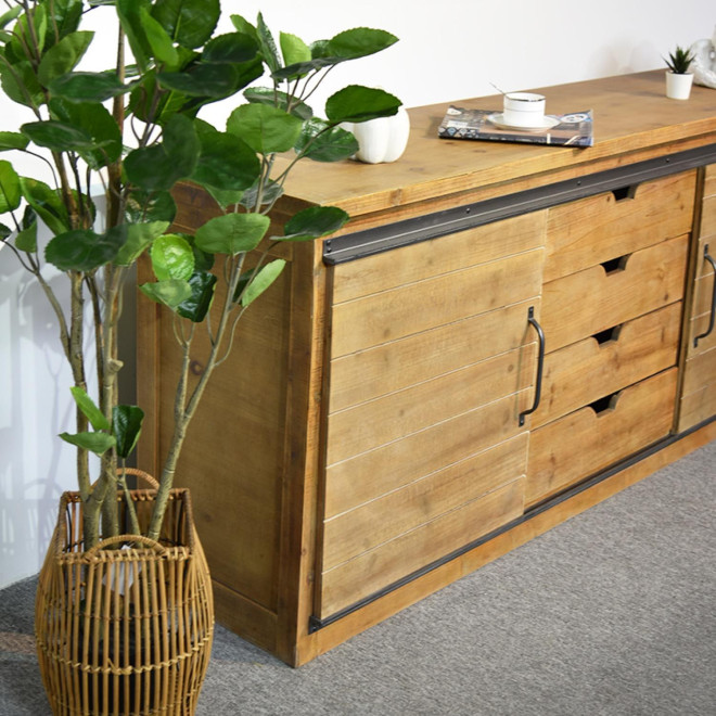 Anrichte mit 4 Schubladen Holz Braun 180x80x45cm