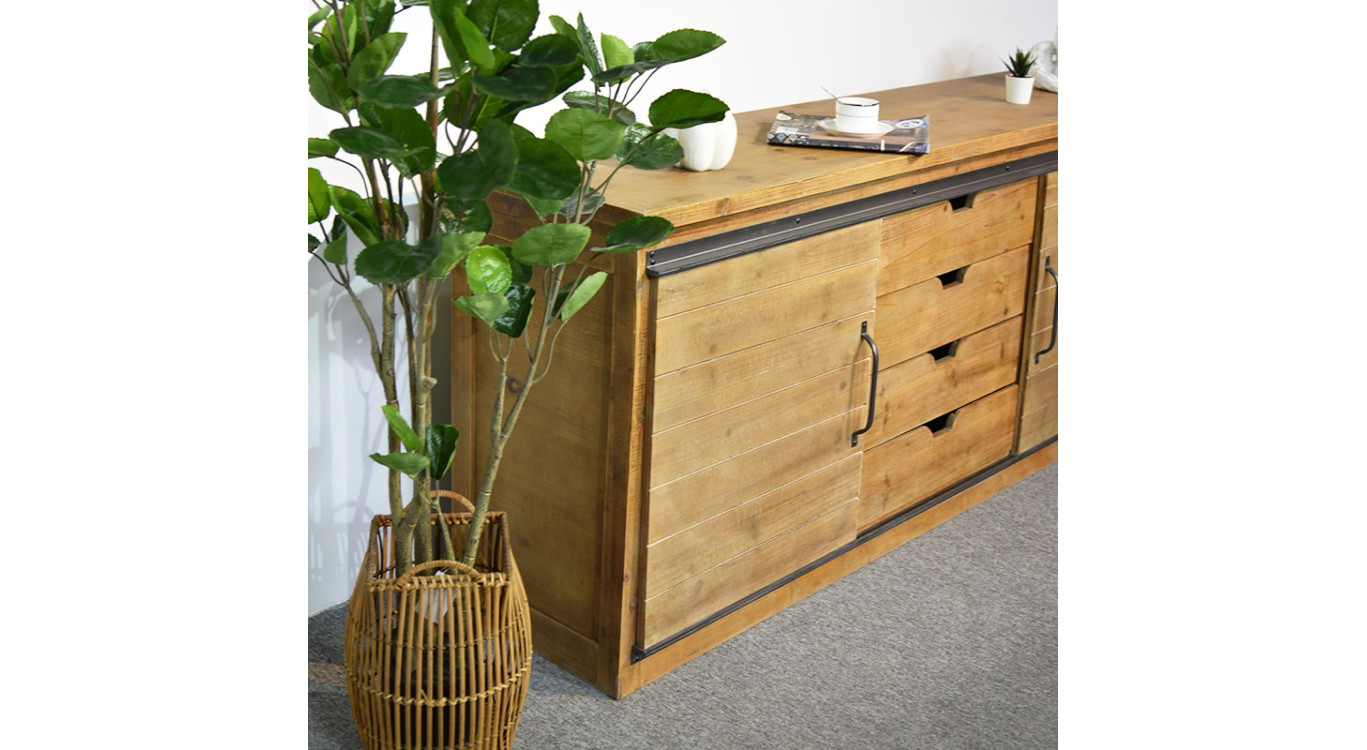 Anrichte mit 4 Schubladen Holz Braun 180x80x45cm