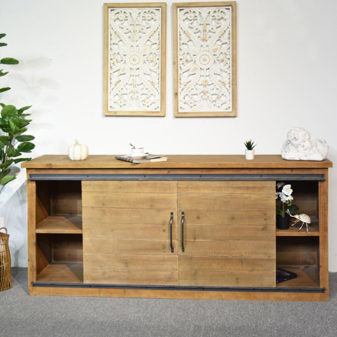 Buffet 4 Tiroirs Bois Marron 180x80x45cm