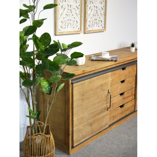 Anrichte mit 4 Schubladen Holz Braun 180x80x45cm