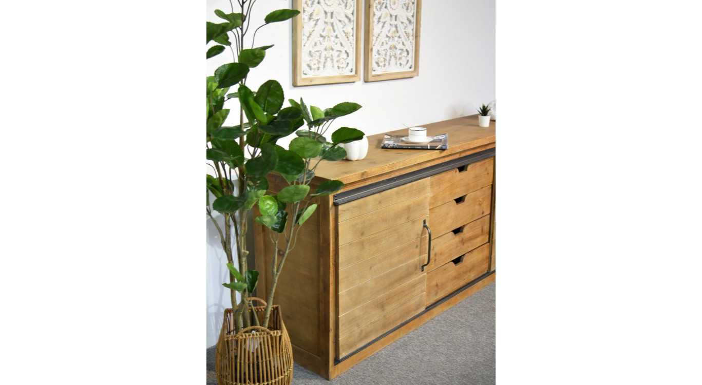 Anrichte mit 4 Schubladen Holz Braun 180x80x45cm