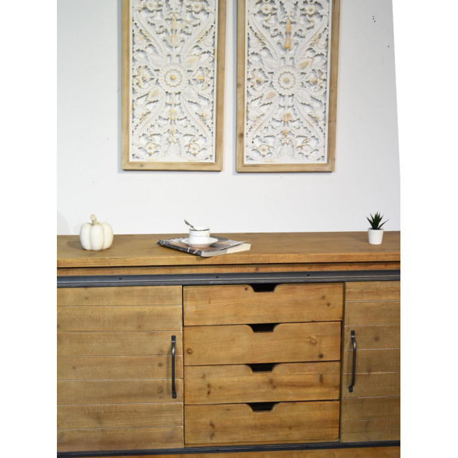 Anrichte mit 4 Schubladen Holz Braun 180x80x45cm