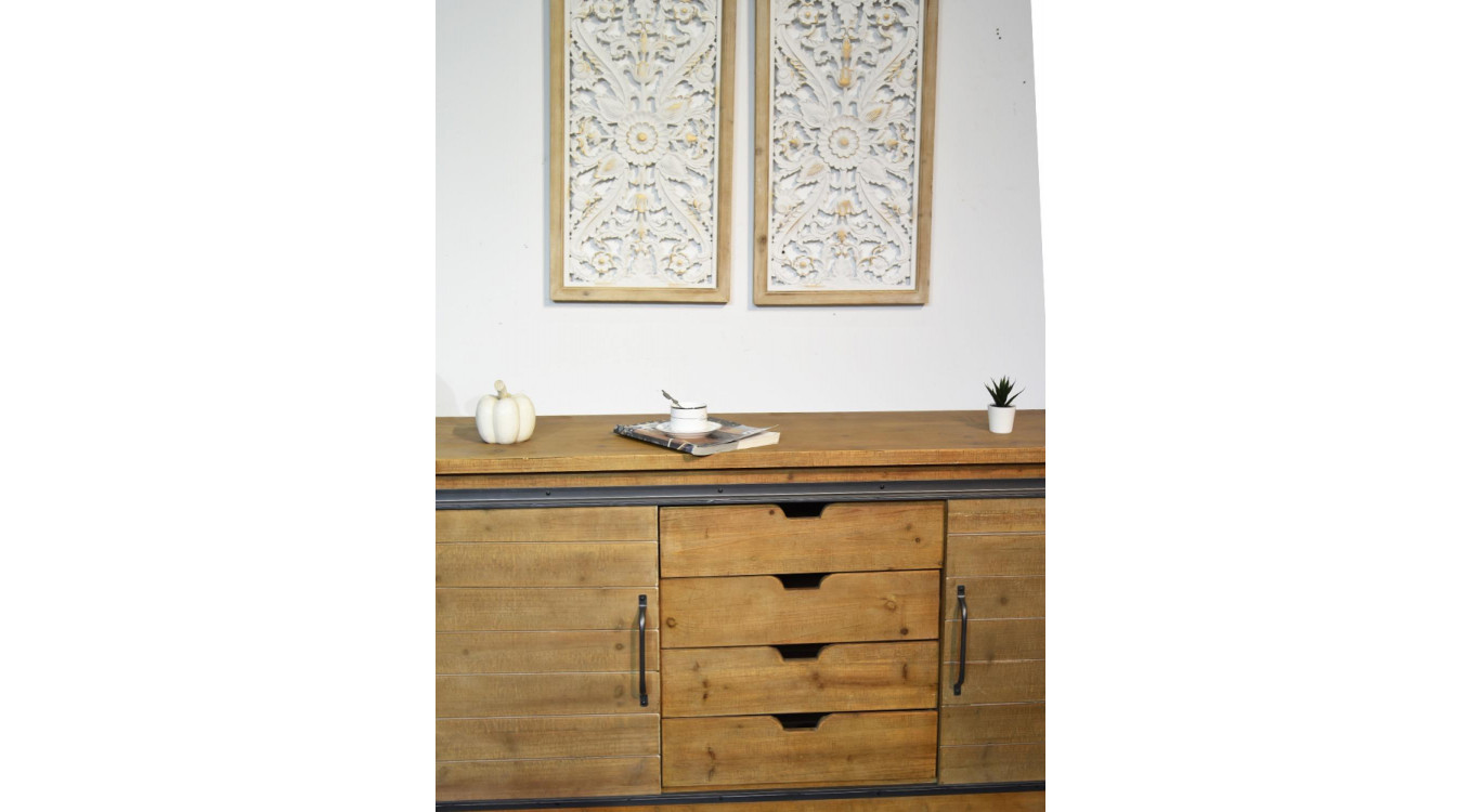 Anrichte mit 4 Schubladen Holz Braun 180x80x45cm