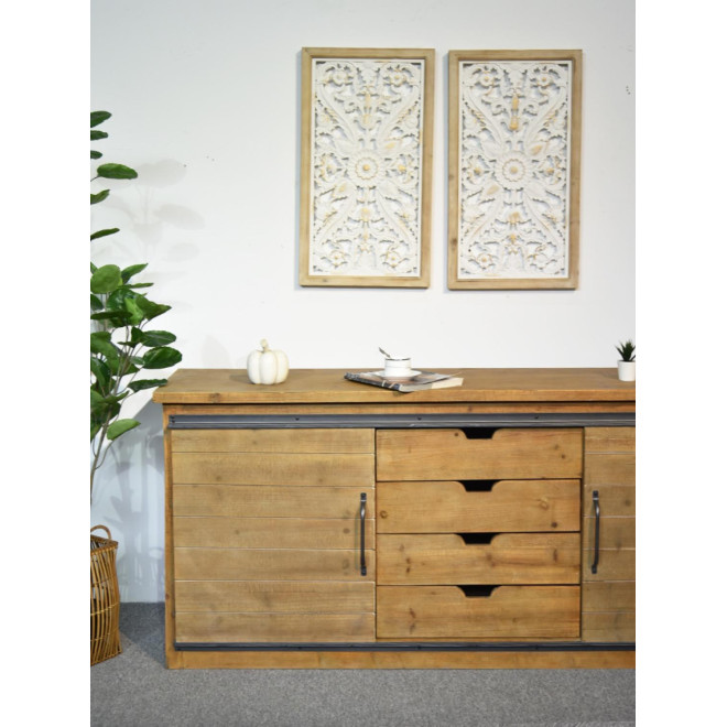 Anrichte mit 4 Schubladen Holz Braun 180x80x45cm