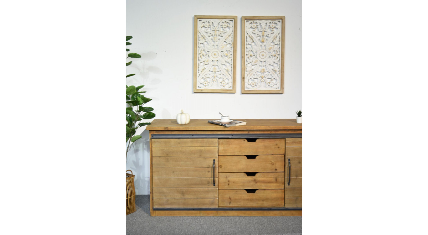 Anrichte mit 4 Schubladen Holz Braun 180x80x45cm