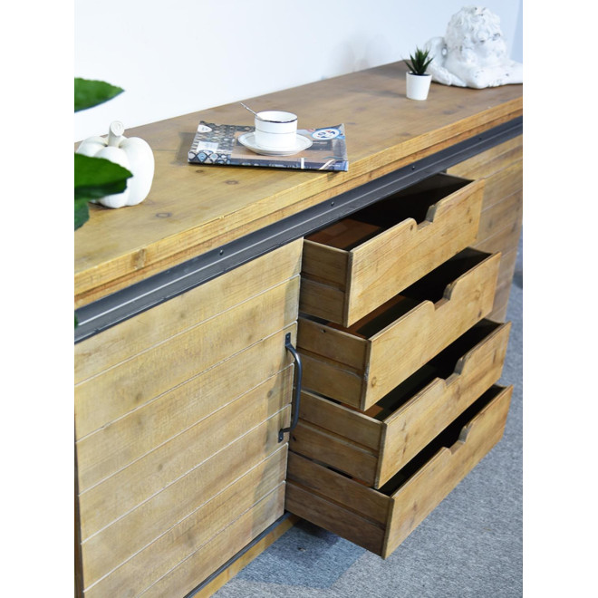 Anrichte mit 4 Schubladen Holz Braun 180x80x45cm
