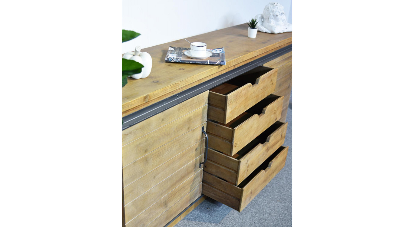Anrichte mit 4 Schubladen Holz Braun 180x80x45cm