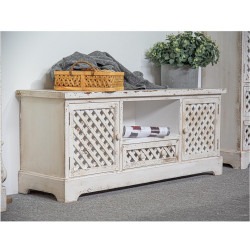 TV-Möbel 1 Schublade Holz Weiß 140x40x54cm