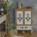 Credenza a 1 cassetto in legno marrone 70x35x96cm