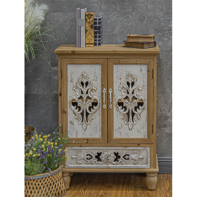 Sideboard 1 Schublade Holz Braun 70x35x96cm