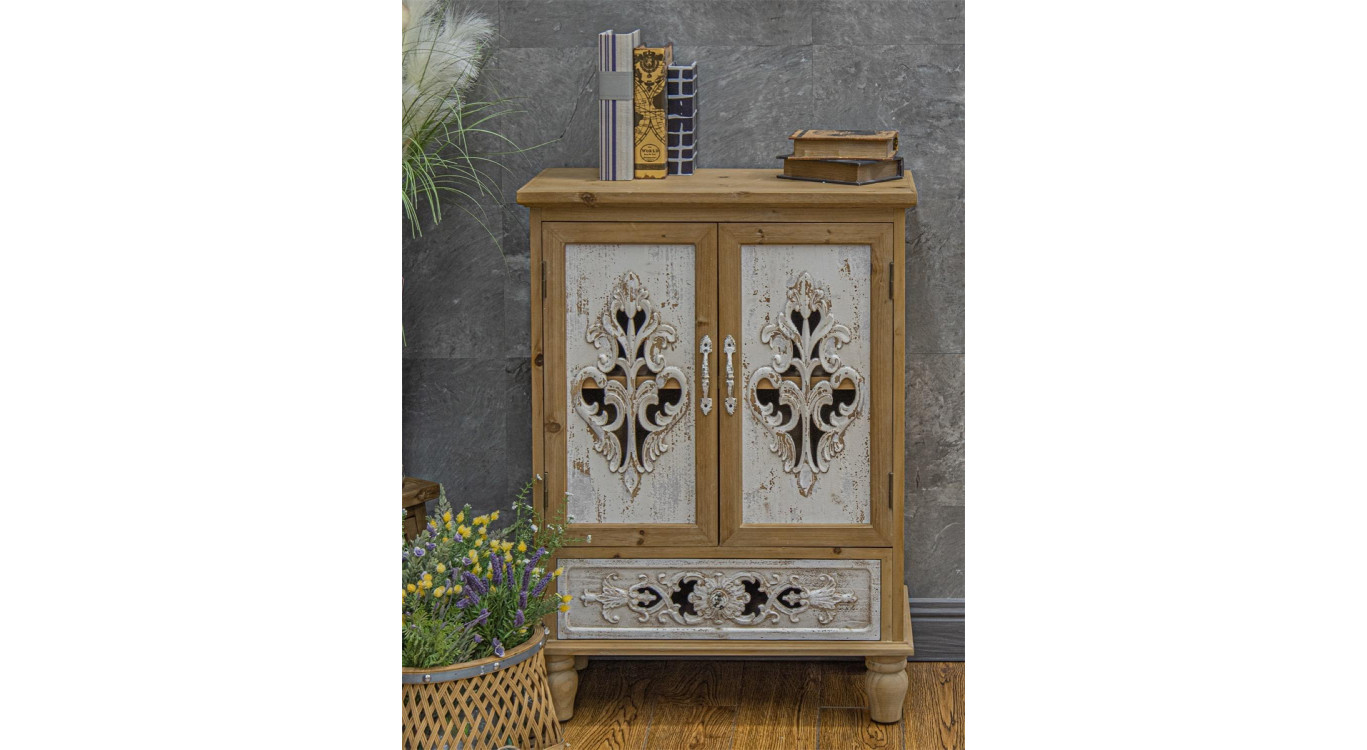 Sideboard 1 Schublade Holz Braun 70x35x96cm