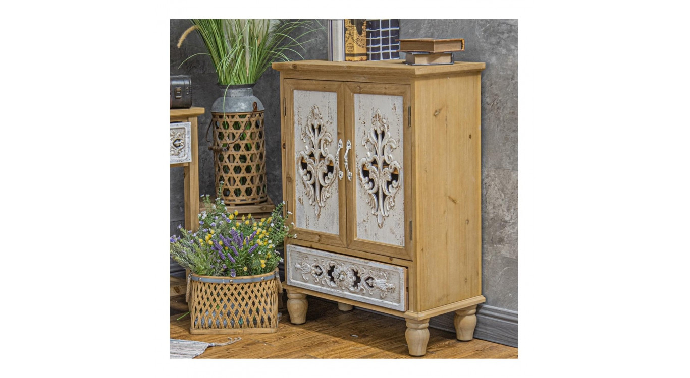 Sideboard 1 Schublade Holz Braun 70x35x96cm
