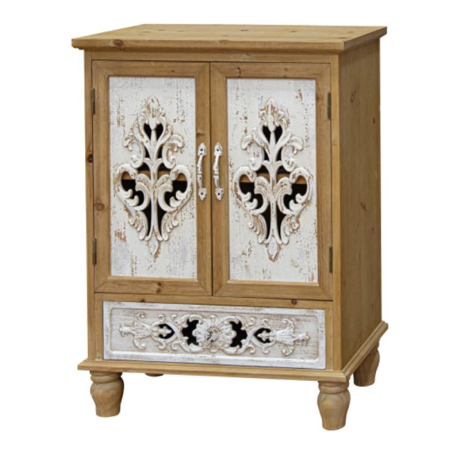 Buffet 1 Tiroir Bois Marron 70x35x96cm