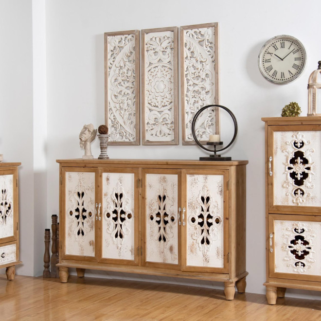 Anrichte Holz Braun 150x35x100cm