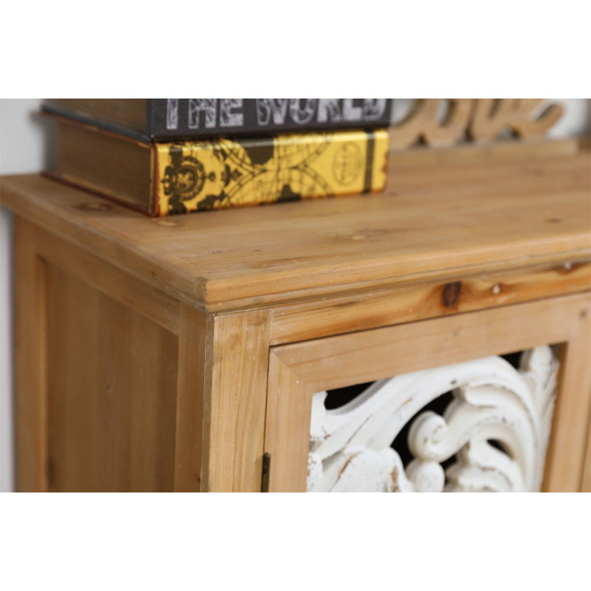 Buffet 2 Tiroirs Bois Marron 120x36x106cm