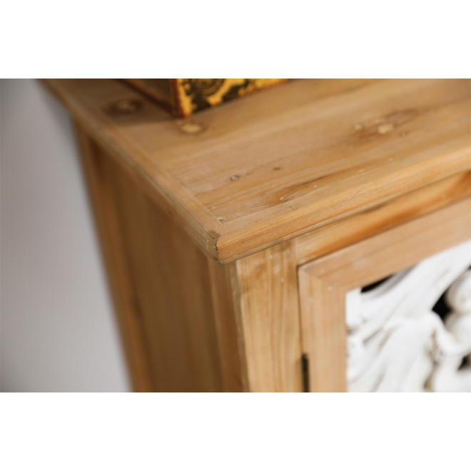 Buffet 2 Tiroirs Bois Marron 120x36x106cm