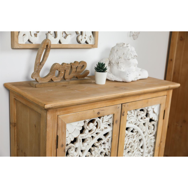 Sideboard 1 Schublade Holz Braun 80x36x101cm