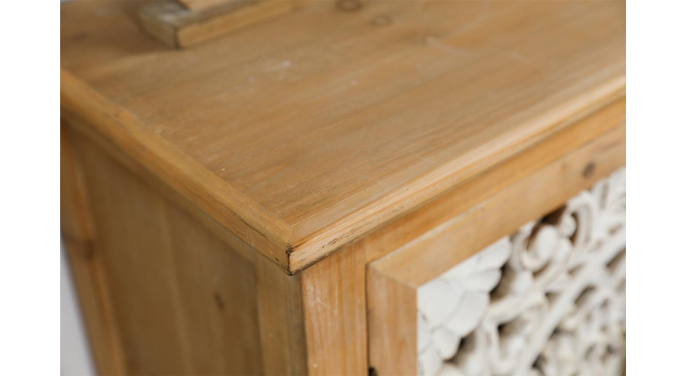Buffet 1 Tiroir Bois Marron 80x36x101cm