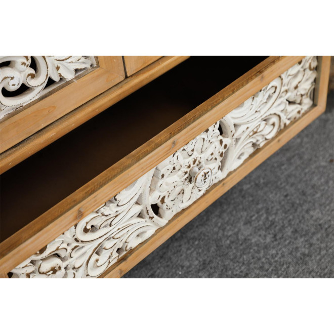 Sideboard 1 Schublade Holz Braun 80x36x101cm