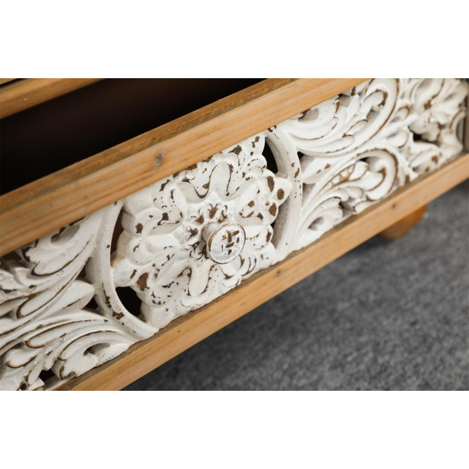 Sideboard 1 Schublade Holz Braun 80x36x101cm