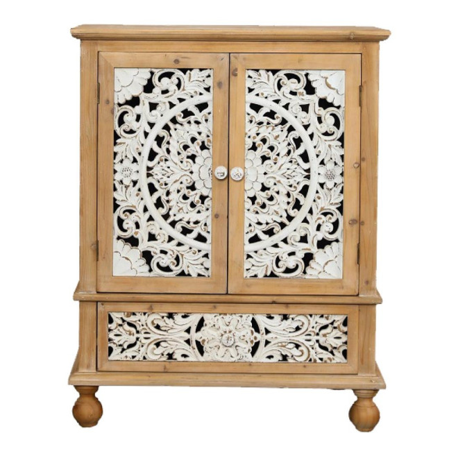 Sideboard 1 Schublade Holz Braun 80x36x101cm