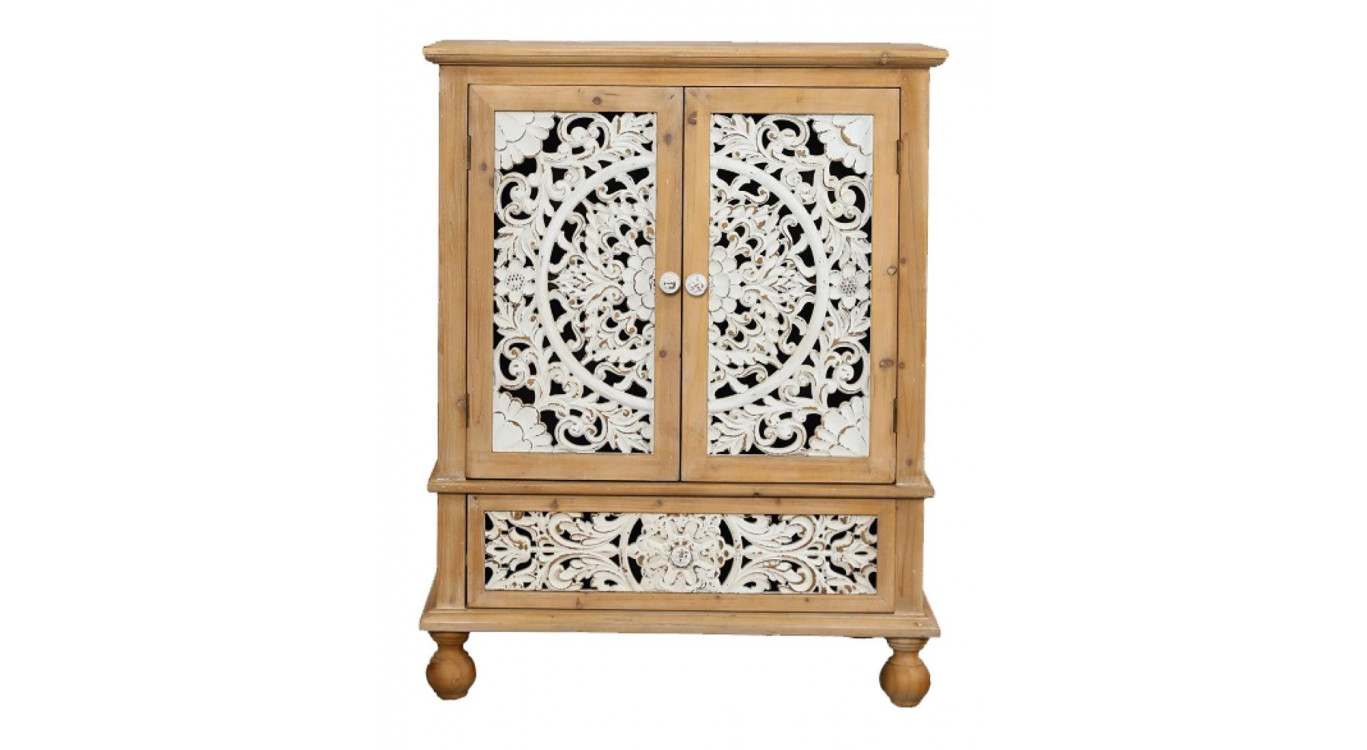 Sideboard 1 Schublade Holz Braun 80x36x101cm