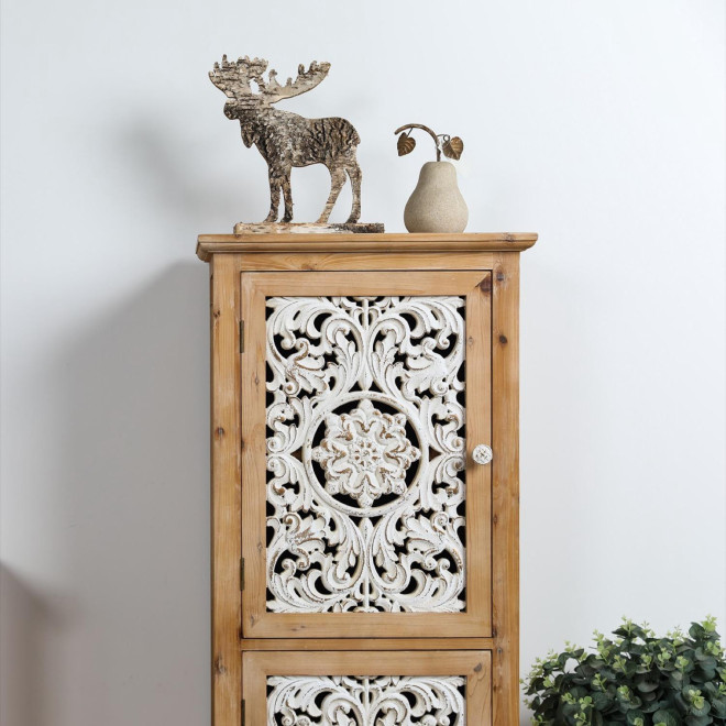 Buffet 1 Tiroir Bois Marron 55x36x161cm