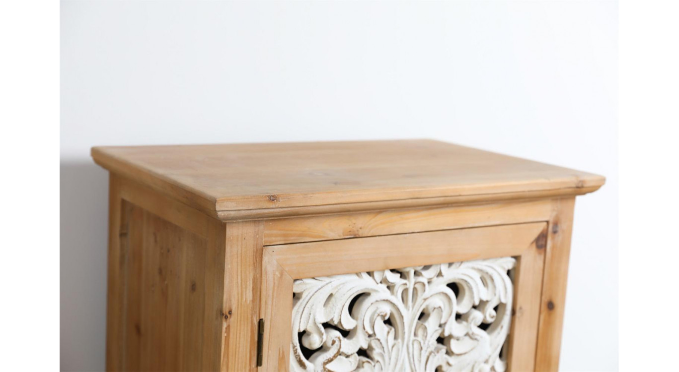 Buffet 1 Tiroir Bois Marron 55x36x161cm