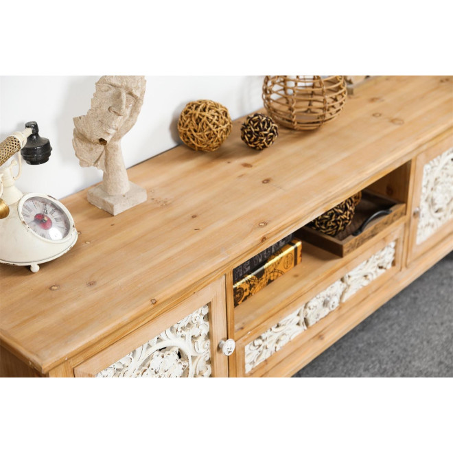 TV-Möbel 1 Schublade Holz Braun 150x40x51cm