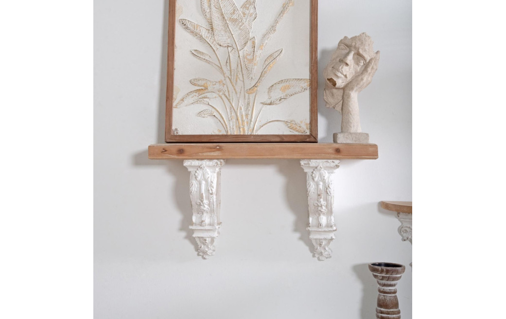 Holzregal Weiß 60x18x31cm