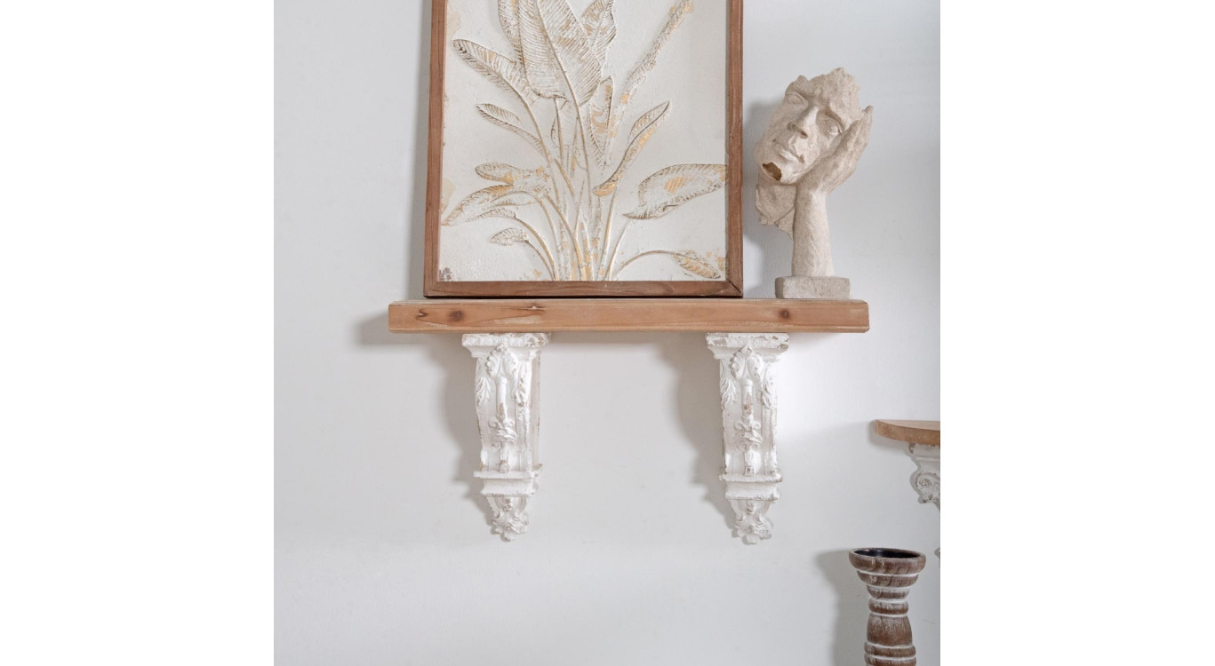 Holzregal Weiß 60x18x31cm
