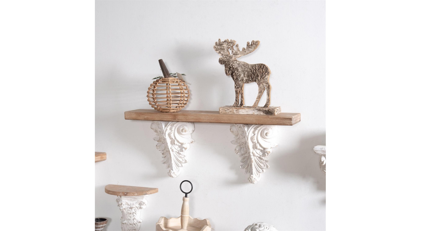 Etagère Bois Blanc 80x14x30cm