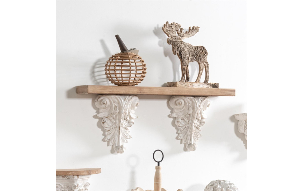 Etagère Bois Blanc 80x14x30cm