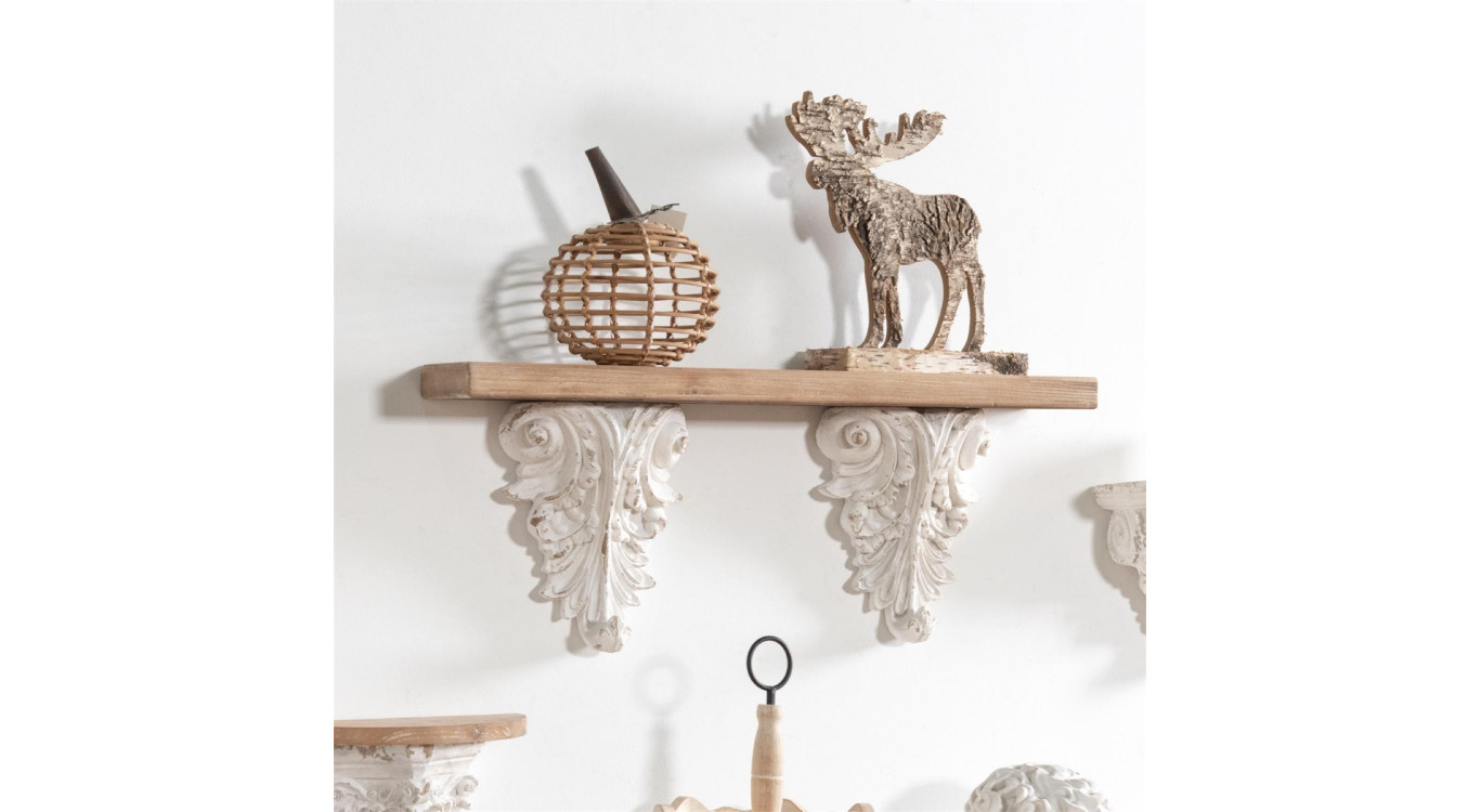 Etagère Bois Blanc 80x14x30cm