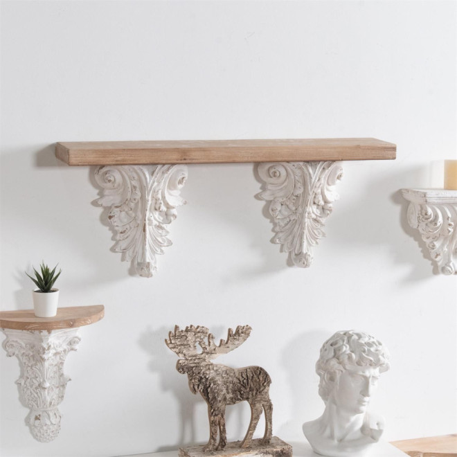 Etagère Bois Blanc 80x14x30cm