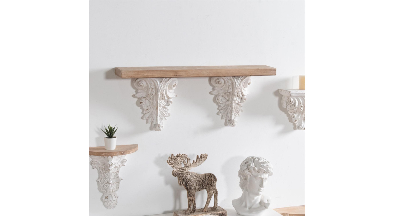 Etagère Bois Blanc 80x14x30cm
